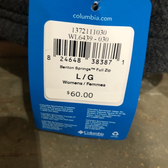 NEW W/Tags Columbia fleece full zip jacket size L, fits true to size. - Picture 7 of 7